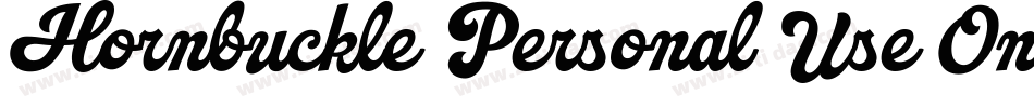 Hornbuckle Personal Use Only字体转换